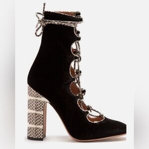NWB Valentino velvet & phyton ankle boots